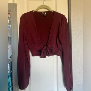 Windsor Burgundy Front Tie Top